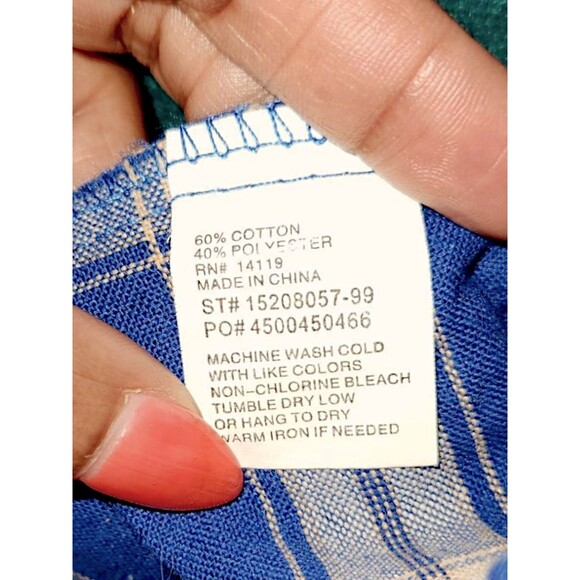 Ely Cattleman Western Pearl Snap Cowboy Shirt Men Size XL Blue Plaid Long Sleeve - Picture 5 of 8